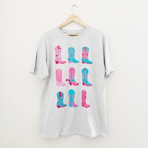 NEW Western Cowboy Boots Graphic Tee